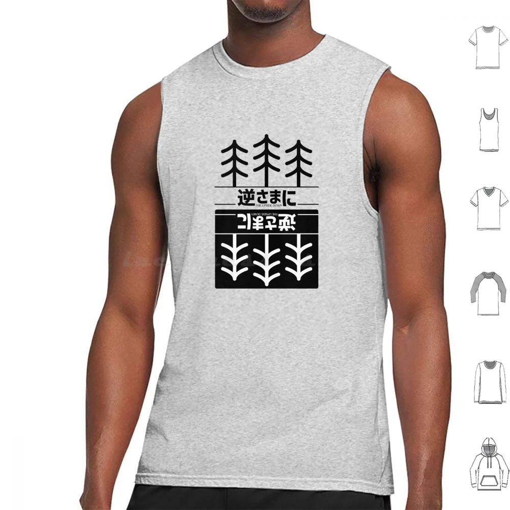 Japanese Upside Down T-Shirt-Inspired By Netflix Show Tank Tops Print Cotton Millie Bobby Brown Netflix Hawkins Erica