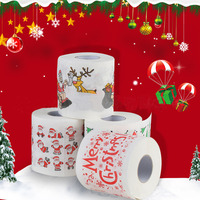 Toilet Paper Christmas Pattern Series Roll Paper Santa Claus Reindeer Hygienic Paper Creative Toilet Papers Rolls Funny Napkins