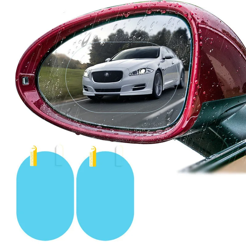 Car Rearview Mirror Film Side Window Rainproof Clear Film 2Pcs Anti Fog Window Mirror Protective Sticker Car Accessories