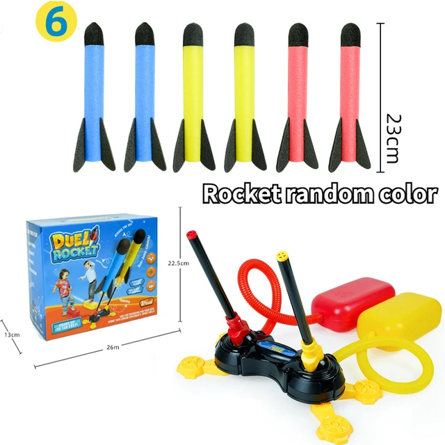 Milifox Lanceur de Fusée en Mousse - Jouet de Fusée pour Enfants - Lanceur de Fusée à Air pour Jeux de Plein Air - Cadeau Parfait pour Garçons de 4 Ans
