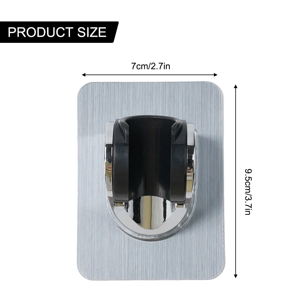 High Quality Bathroom Shower Bracket Head Holder 9.5x7x6cm ABS+metal Adjustable Direction Punching-free Silver