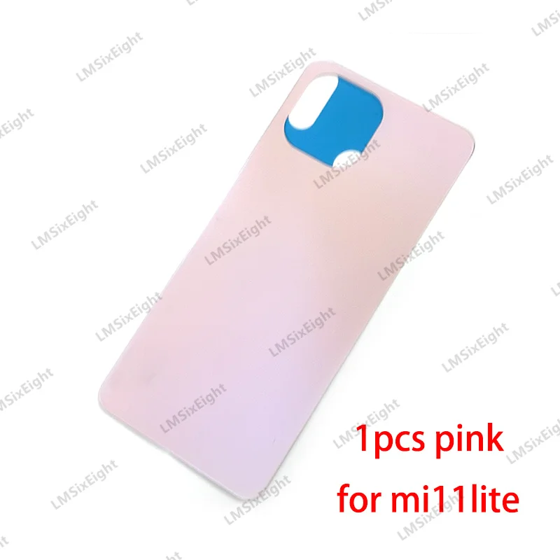 For Mi11lite 3D Glass For Xiaomi Mi 11 lite Battery Back Cover Rear Door Lid Panel Shell Housing Case chaiss Adhsive Replacement