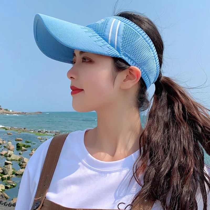 Outdoor Sport Sun Hat Caps Women Empty Top Hat Golf Tennis Hat Breathable Visor Baseball Cap Hiking Hat Cap for Women Men Summer