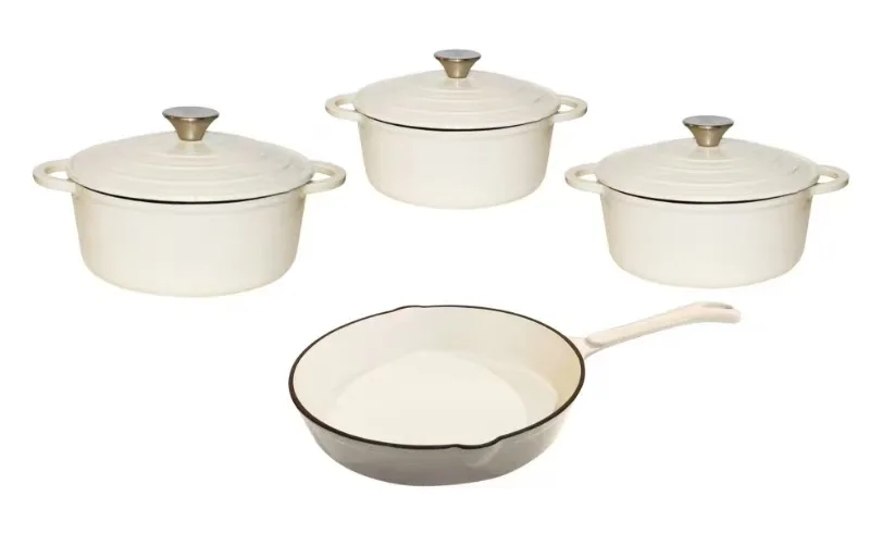 Cast Iron Pot, Enamel Stew Pot, Frying Pan, Frying Pan, 7PCS Non Stick Kitchen and Home Set Pot