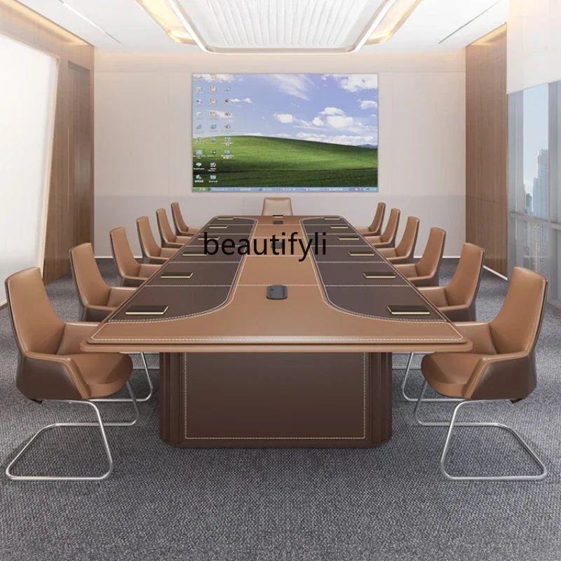 For Conference  Long  Modern High-End Conference Room Fashion Negotiation Meeting Office Table and Chair Combination