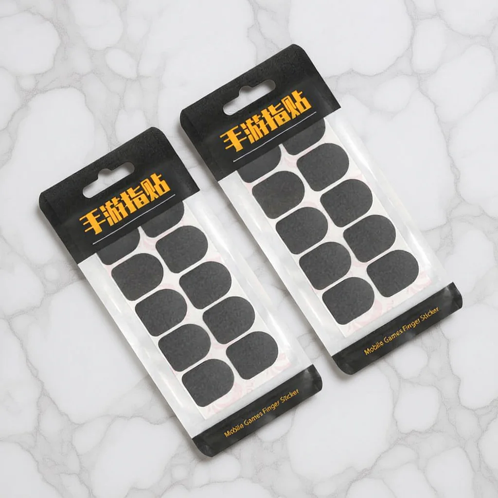 2 Bags Mobile Gaming Finger Sleeve Carbon Fiber Touch Screen Finger Sticker Lightweight Comfortable Fit for Fast Response Gaming