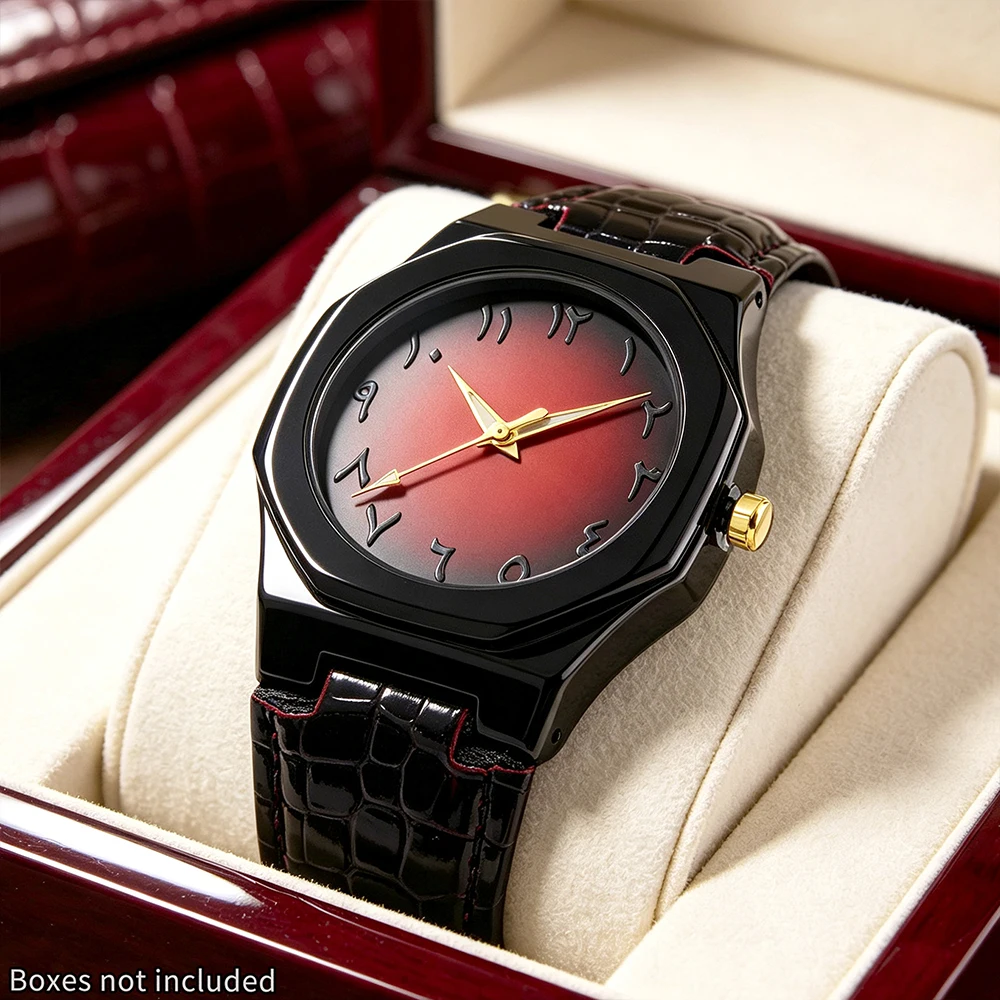 1pc Fashion Personalized Men's Watch Fashion PU Leather Strap Simulated Quartz Watch, Suitable for Daily Wear as a Holiday Gift