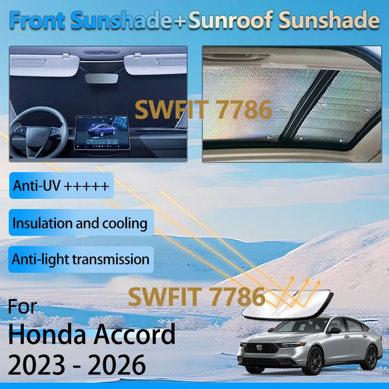 

Car Sunroof Sunshade For Honda Accord 11 2023 2024 2025 2026 Accessories Auto Front Sun Visor Window Heat Insulation Protection