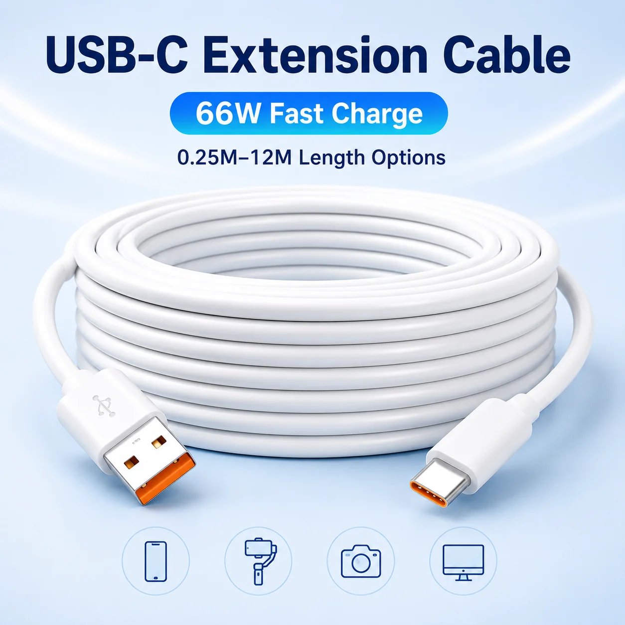 90-Degree Elbow USB to Type-C Cable: Fast Charging Data Cable Compatible with Xiaomi, Huawei, Oppo, and Vivo; USB-C Gaming Cable