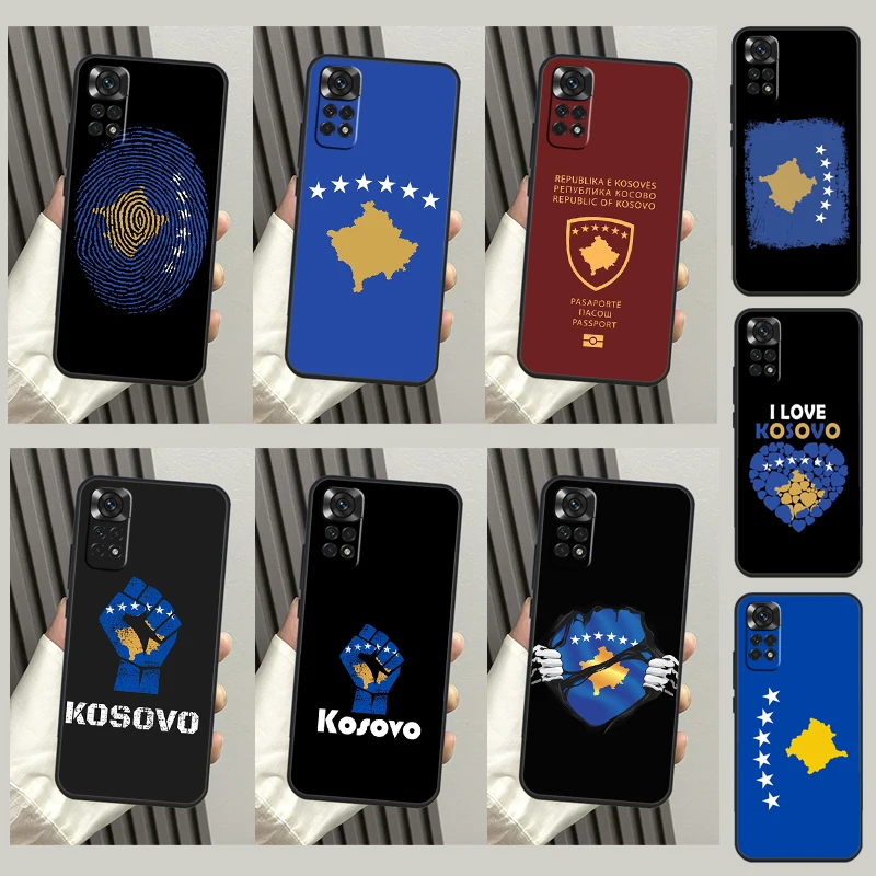 Kosovo National Flag Case For Xiaomi Redmi Note 11 Pro 8 9 10 12 Pro 8T 9S 10S 11S Redmi 10 10A 10C 12C 9C Coque