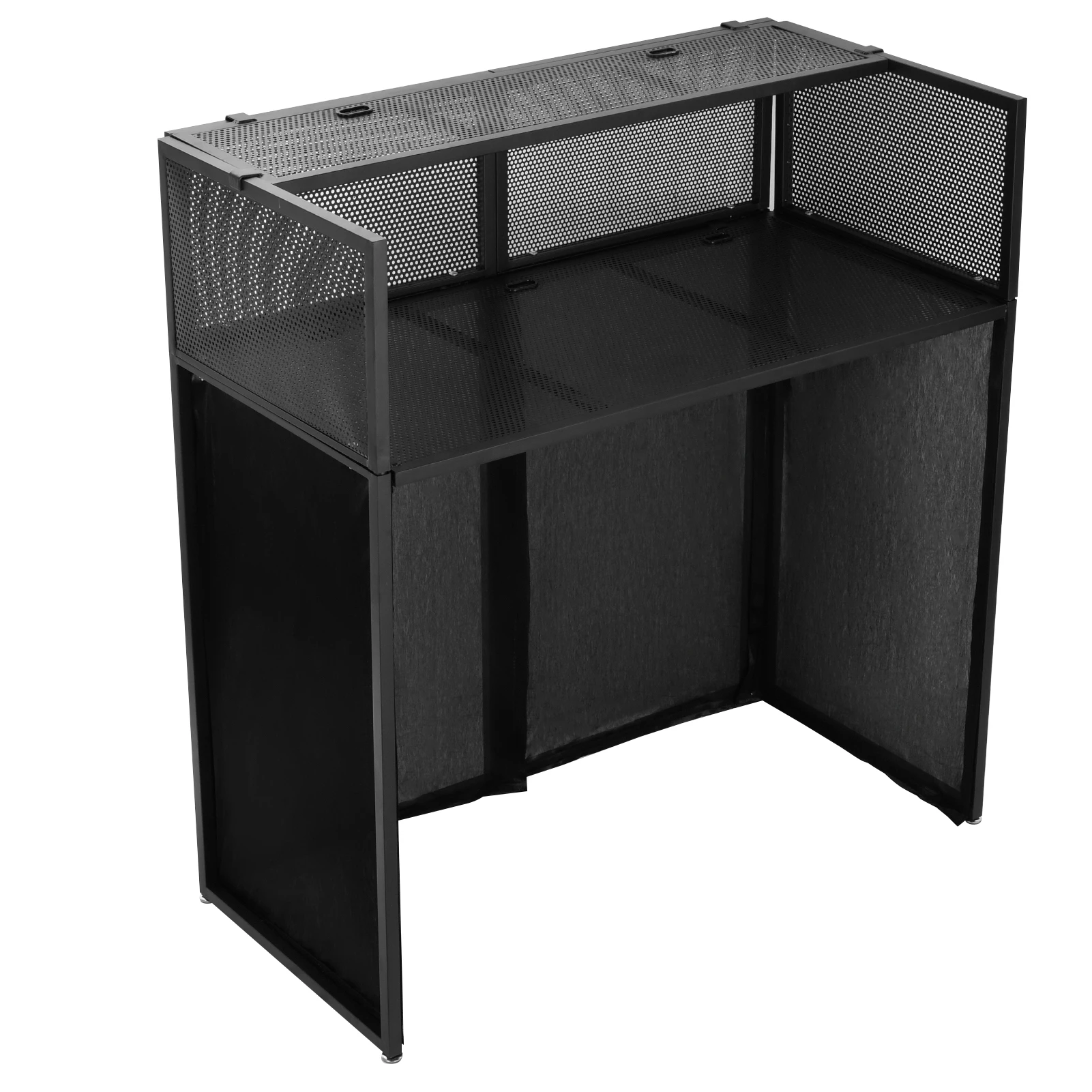 

Portable DJ Booth 40x20x45 in, Foldable DJ Table Stand with Black/White Scrims, Heavy-Duty Metal Frame for Events and Clubs