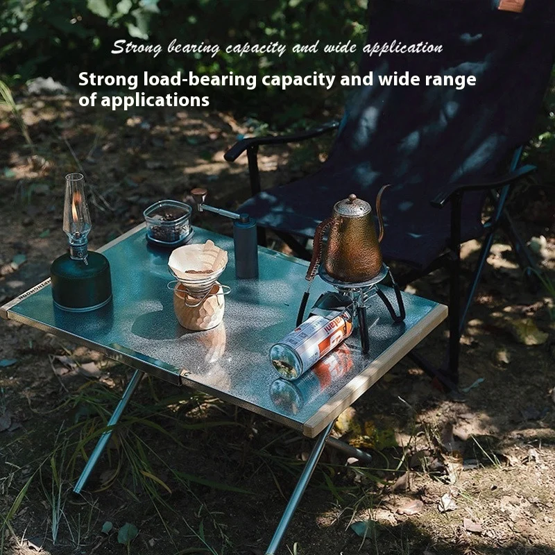 

Foldable Camping Table Outdoor Picnic Desk Stainless Steel Portable BBQ Table Compact Design