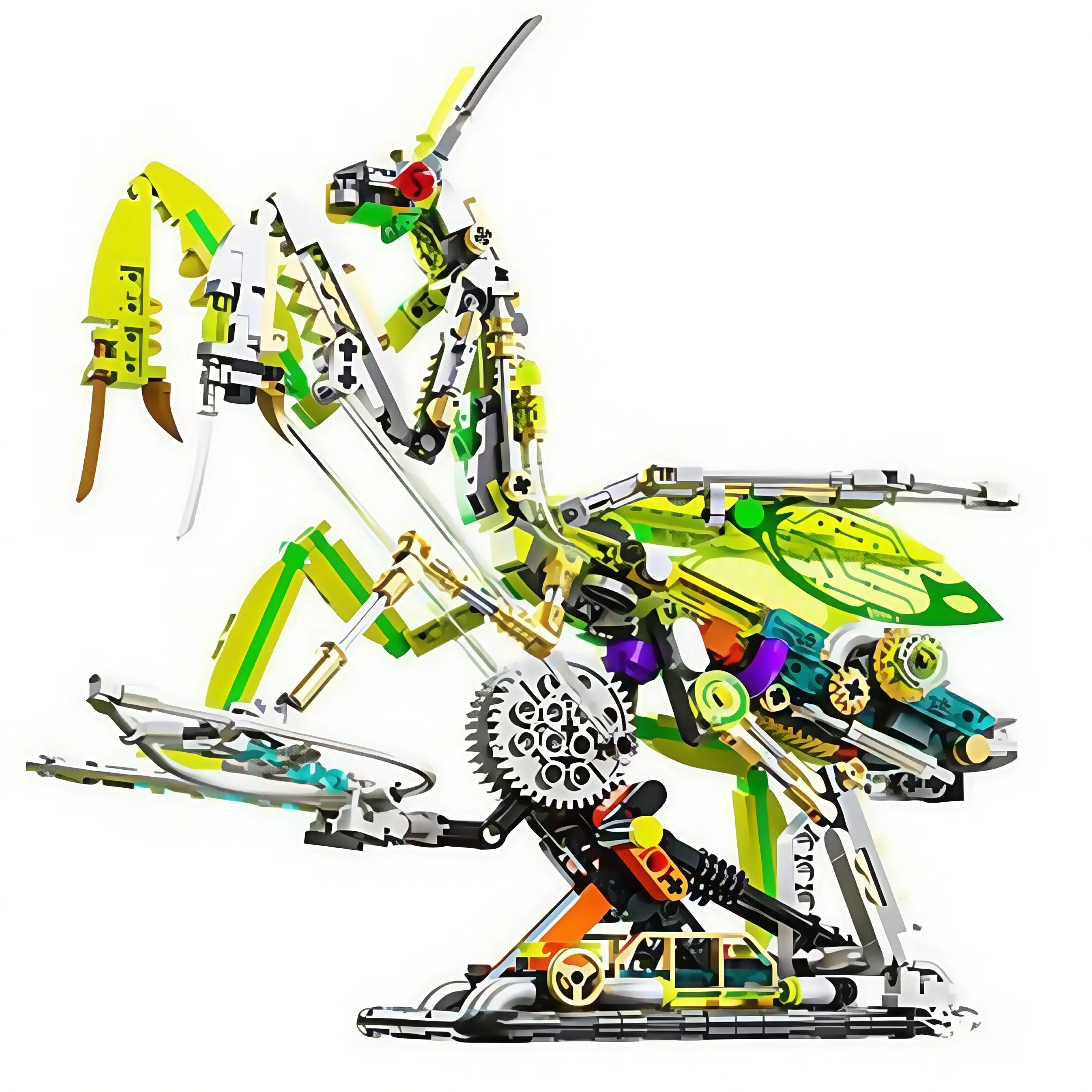 13055 نموذج السرعوف الميكانيكية 999 قطعة اللبنات الطوب الحيوان عدة الحيوان العالم التجمع لعبة لهدايا عيد الميلاد