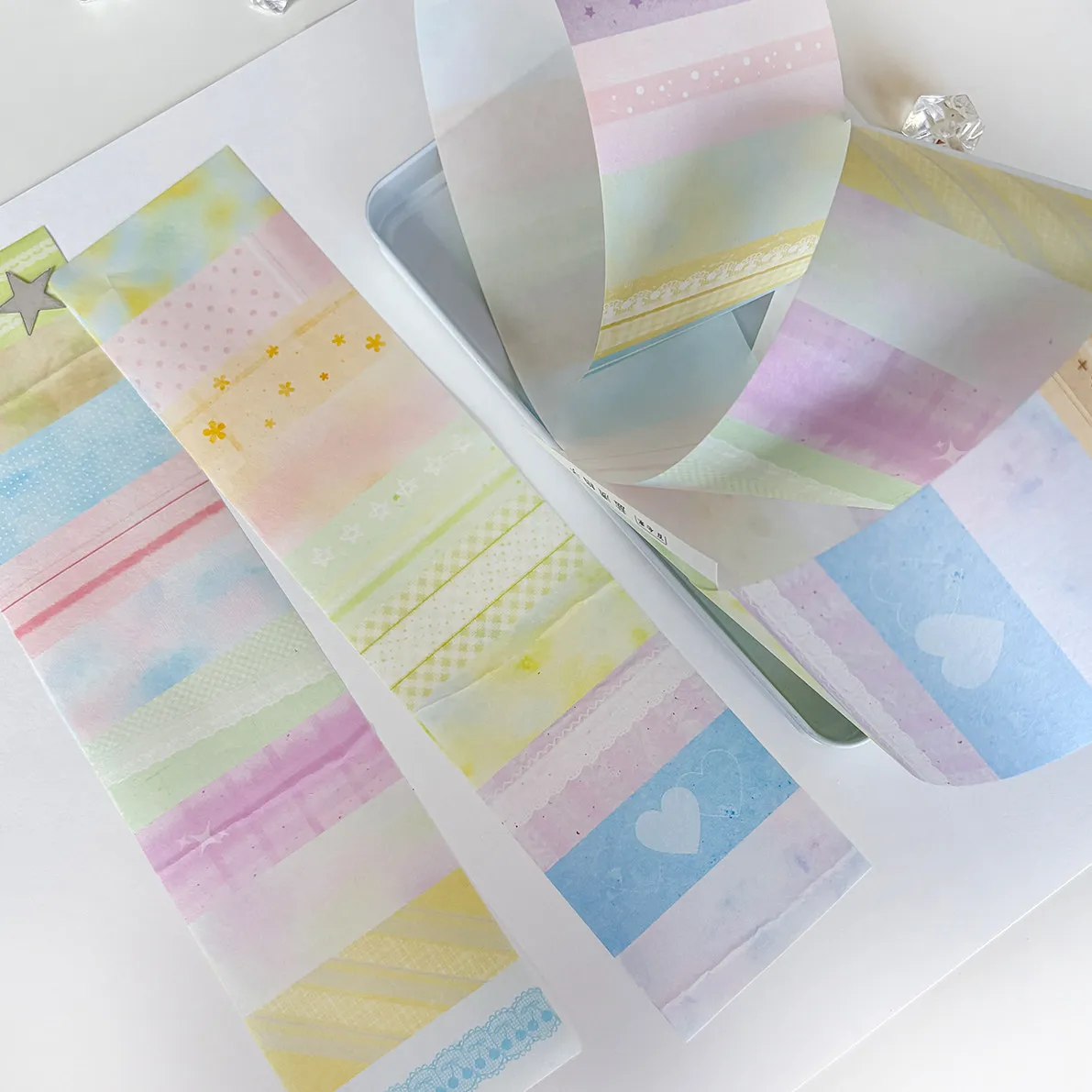 New Background Salted Grid Washi Tape Cute Warm Color Sticker for Journaling Scrapbooking Light Retro Salt Style Versatile