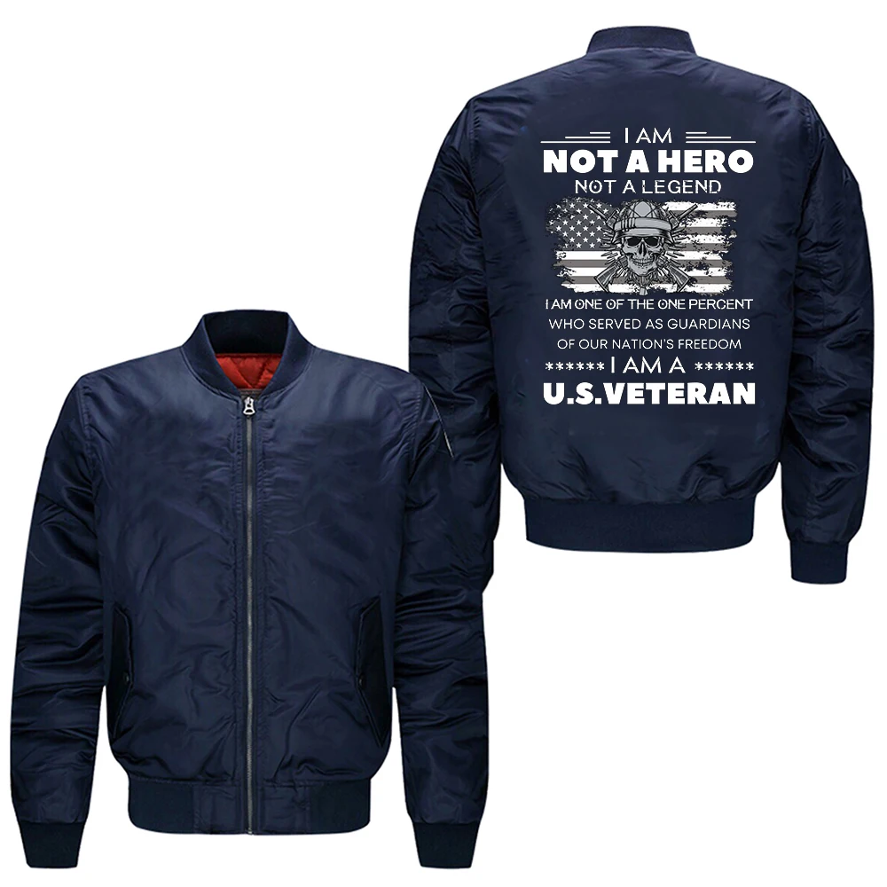 

Men's Veteran Print Bomber Jacket Stand Collar Cotton Padded Military Style Stylish Comfortable Casual Daily Winter Fall Jacket