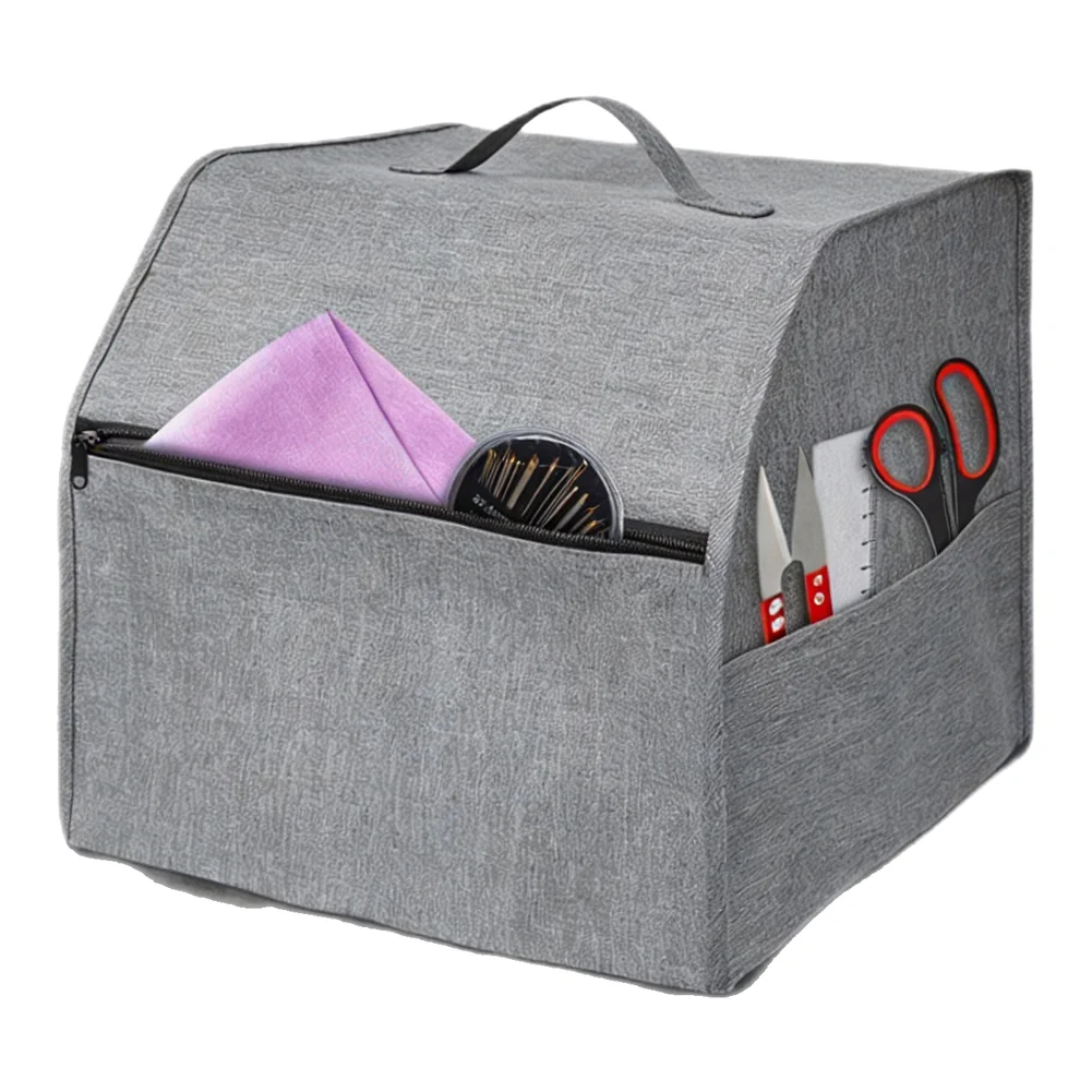Protective Overlock Machine Cover Featuring Storage Pockets Designed to Keep Machines Dust and Accessories Within Reach