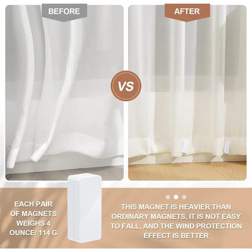 야외, 가정, 샤워실, 바람에 강한 식탁보용 헤비 듀티 방수 자석 커튼 무게 40개(흰색)