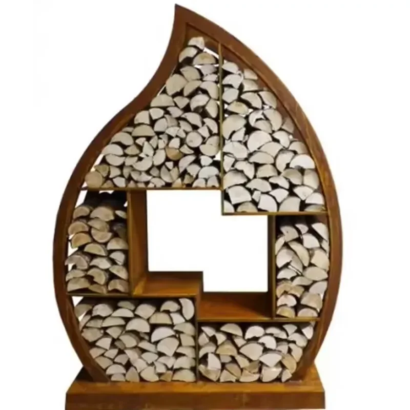 Firewood Storage Rack Firewood Flame Large Wood Laying Outdoor Wooden Shelf