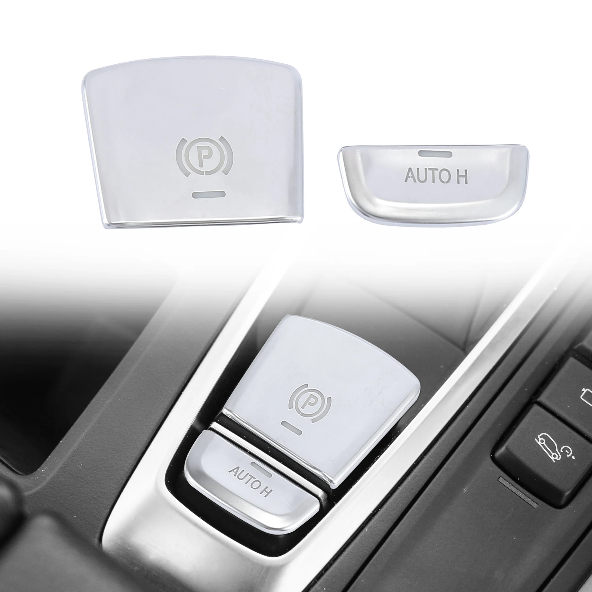 

UXCELL Parking Brake Switch P Button Covers Stickers for BMW 5 Series 7 Series