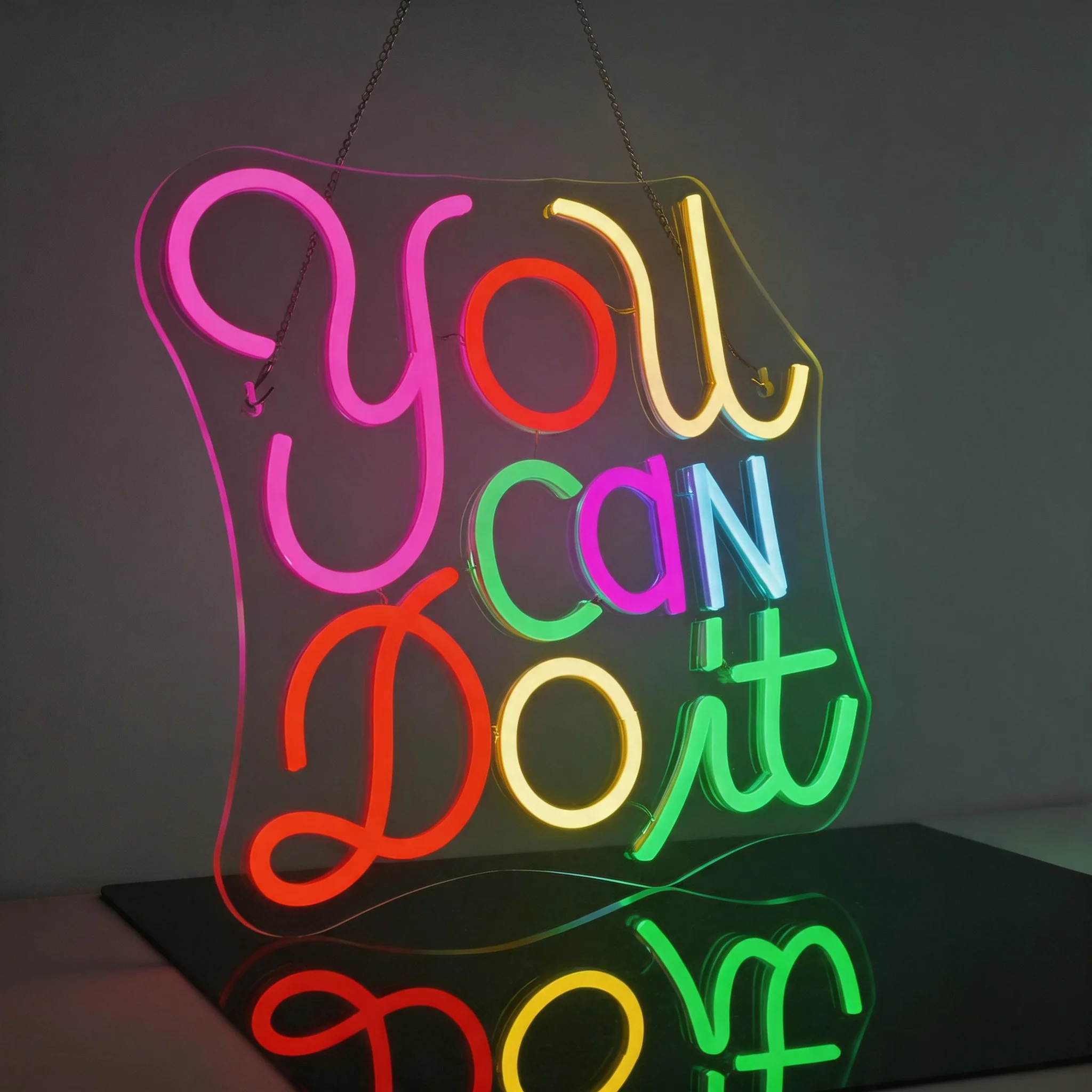 You Can Do It Neon Sign, Inspirational LED Wall Neon Light, Aesthetic Room Wall Decor for Bedroom, Gym, Office, School, Home