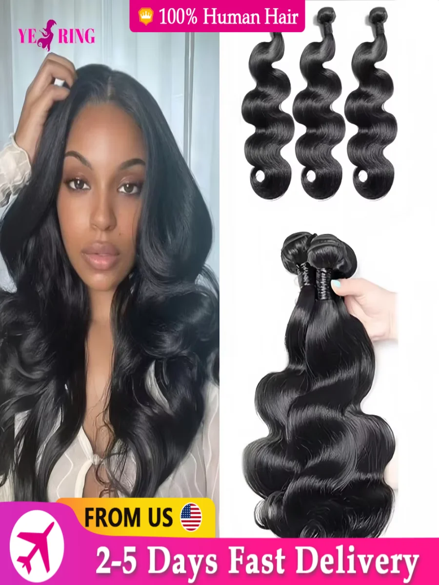 Body Wave Bundels van echt haar 12A Braziliaans weven Krullend Maagdelijk Ruw haar 3 4 bundels 100% Human Hair Extensions 2-5 dagen Levering - afbeelding 2