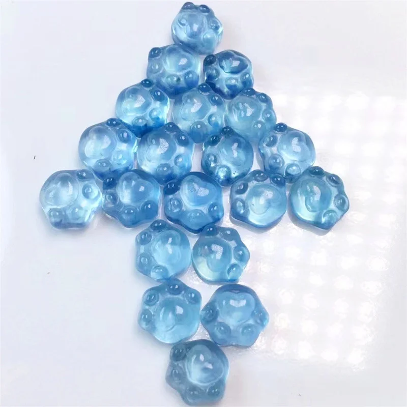 5PCS Natural Aquamarine Claws Crystal Bulk Healing Mineral Specime Gemstones Gem Raw Aquarium Decoration Gift 9-10MM