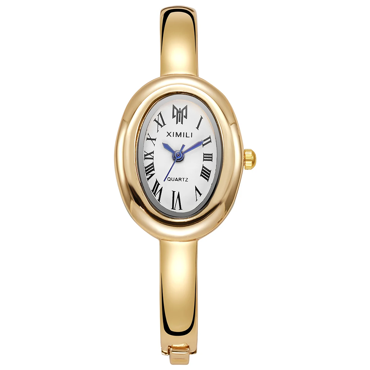 Foreign trade new hot selling fashionable temperament compact oval steel strip bracelet style women's decorative quartz watch in