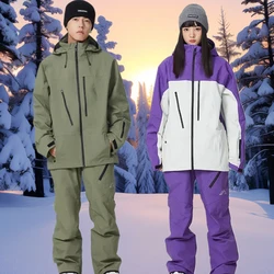 Veste et pantalon de sport de ski coupe-vent pour couple, survêtement de motoneige pour homme et femme, ensemble de ski trempé, vêtements de neige, chaud, extérieur, hiver, nouveau, 2025