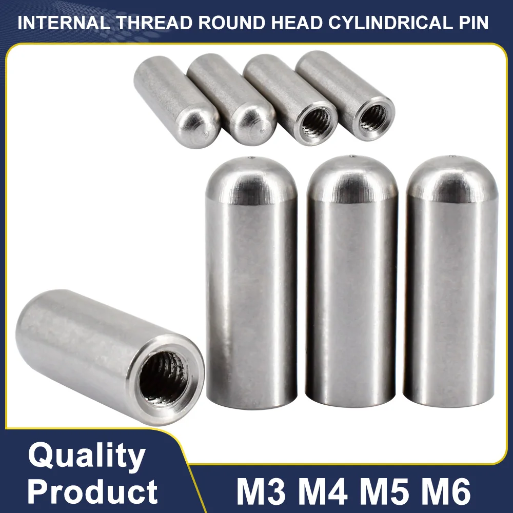 M3 M4 M5 M6 304 Stainless Steel Internal Thread Round Head Cylindrical Pin Internal Thread Perforated Positioning Fastener4-12OD