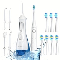 Seago Rechargeable Electric Toothbrush with Water Flosser Adults Sonic Tooth Brush Oral Dental Irrigator White Black Home Gift