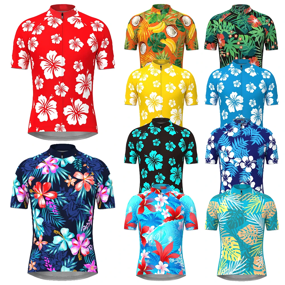 Maillot de cyclisme classique hawaïen pour hommes, manches courtes, vtt, équipe professionnelle de descente, vêtements de vélo de montagne personnalisés