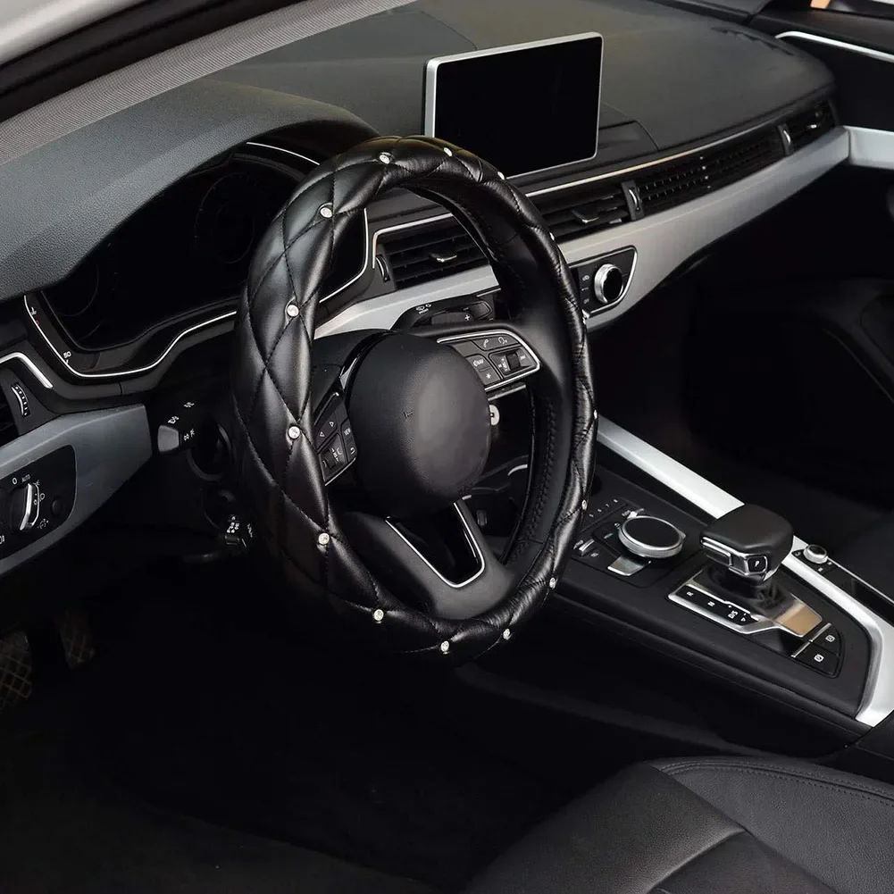 

Для стандартного рулевого колеса, чехол на руль, улучшение салона автомобиля 38*38*5 см, стильный салон автомобиля, простая установка