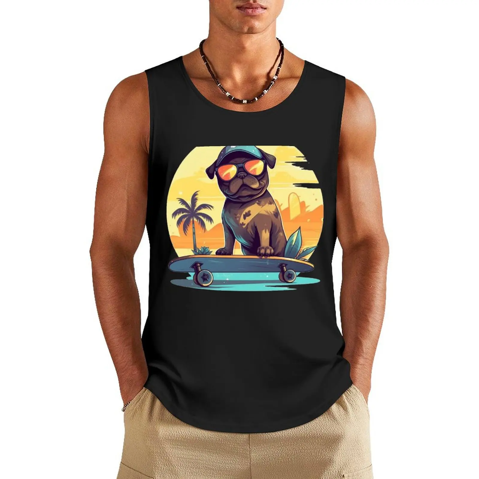 

Livin la Vida Pug Life Tank Top Muscle fit sleeveless