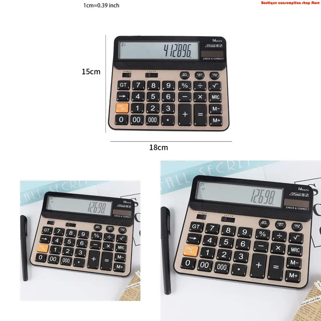 L9NA Office  Desktop Calculation Supplies 14-digit Electronic Calculator Large Screen
