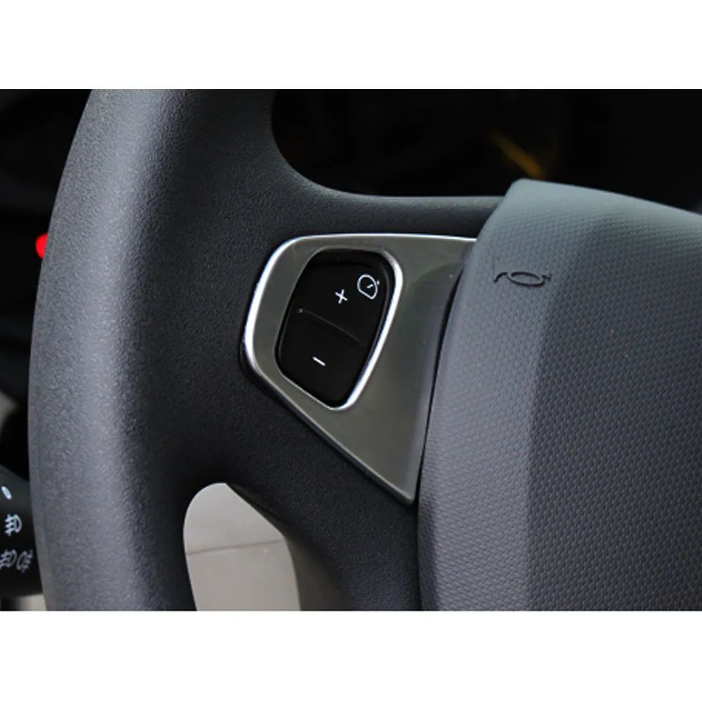 For Renault Captur Kaptur 2015 2016 2017 2018 2019 Detector Stick Styling ABS Chrome Steering Wheel Interior Kit Trim Lamp Frame