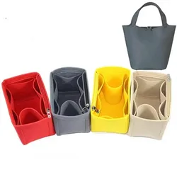 For H Picotin 18 22 26 Felt Purse Organizer Insert Tote Shaper Cosmetic Bags Portable Makeup Handbags Inner Storage