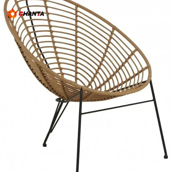 American Rustic Rattan Chair Outdoor Garden Woven Rattan Chair