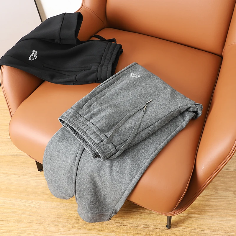 

Men's Casual Sports Straight Leg Long Pants Elastic Waist Sweatpants Pure Color Versatile Autumn Winter Faion Urban Sle