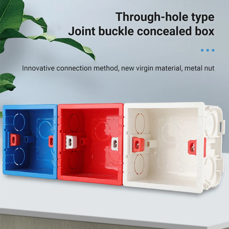 Picture 3: Wall Socket Mounting Box  86*146*50mm Recessed Junction Box Electrical Adjustable Box Plastic Concealed White Red Blue 86*86*50m