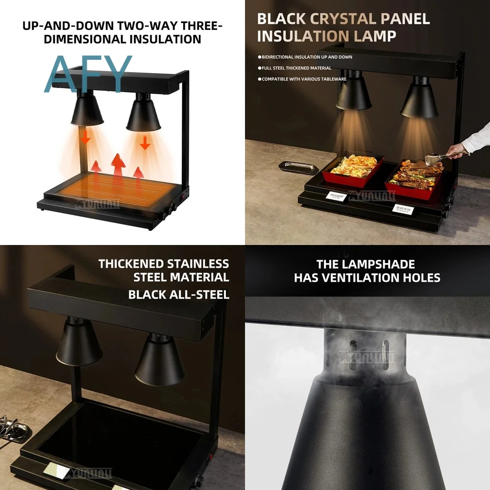 Double Head Barbecue Heating Lamp for Buffet Food Warming Hotel Catering Use Vegetable Warmer Lamp Commercial Kitchen