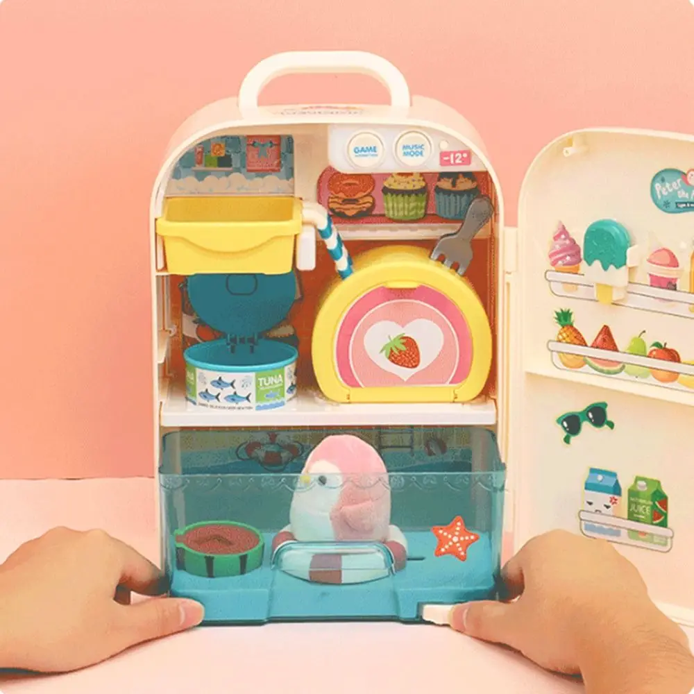 Zabawki do lodówki dla dzieci z kreskówek, modele rzemieślnicze DIY, pingwin, zabawki do lodówki, lampki, zabawa w udawanie