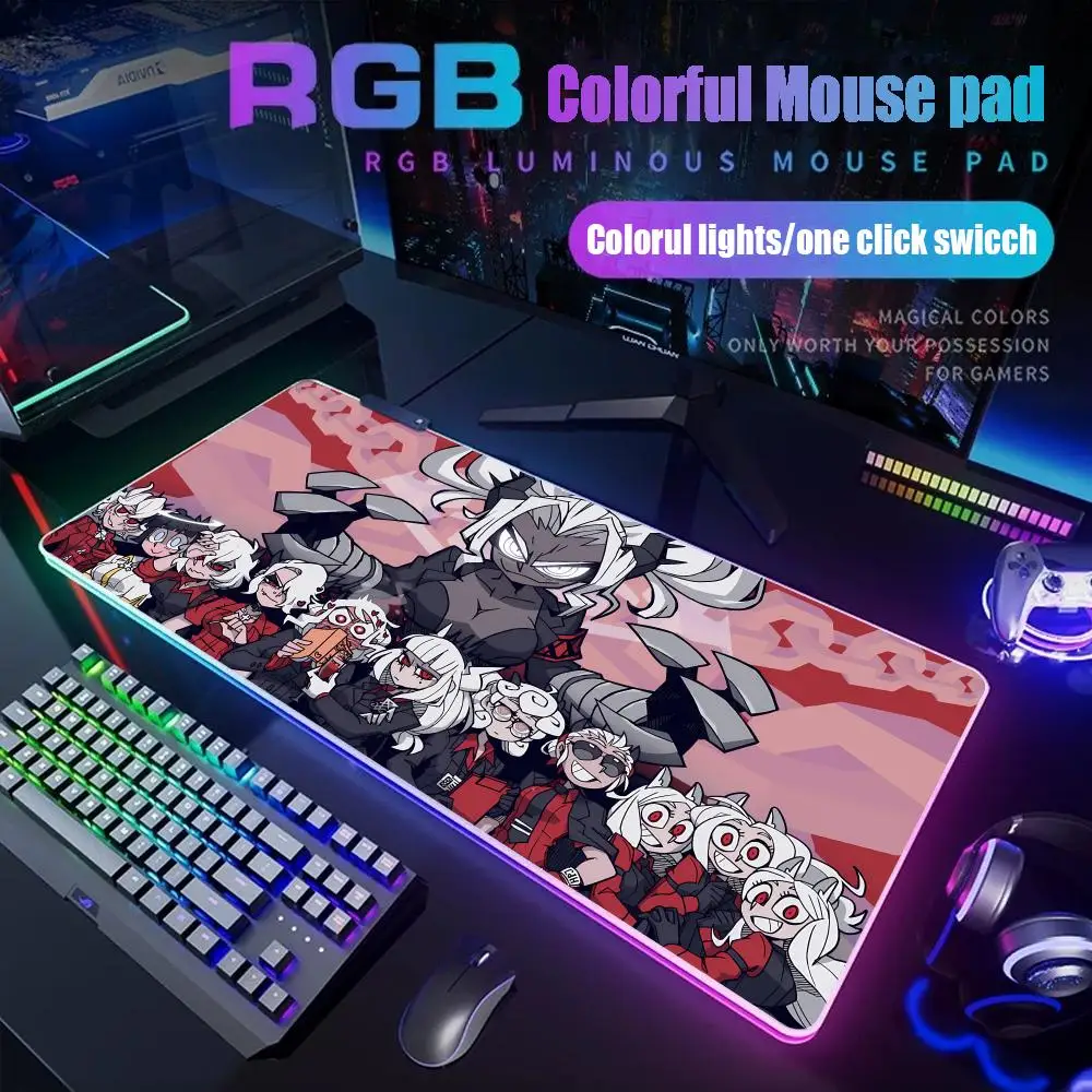 

Anime Helltaker Mouse Pad Gamer Rgb Desk Mat Back Light Led Mousepad Setup Gaming Accessories Deskmat Big Mousepad Backlight