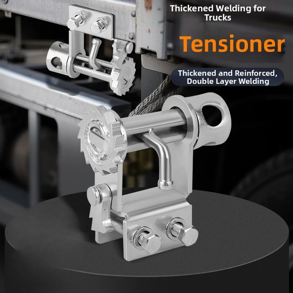 Ratchet Rope Tightener Manual Truck Slider Solid Zinc Coated Steel Load Tensioner With Fine Tooth Gear Anti Rust For Vehicle Car