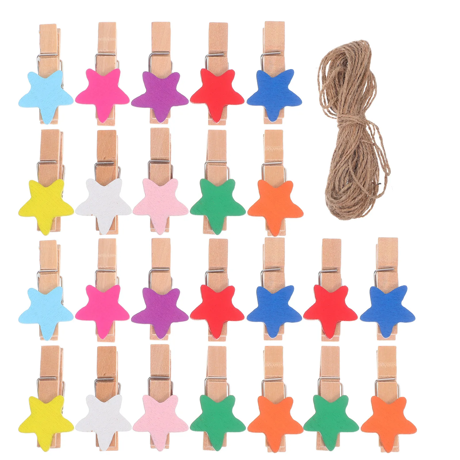 150Pcs Star Shaped Wooden Clothespins Decorative Mini Clothes Pins for Photos Crafts Laundry Hanging Clips Mini Clothes Pins