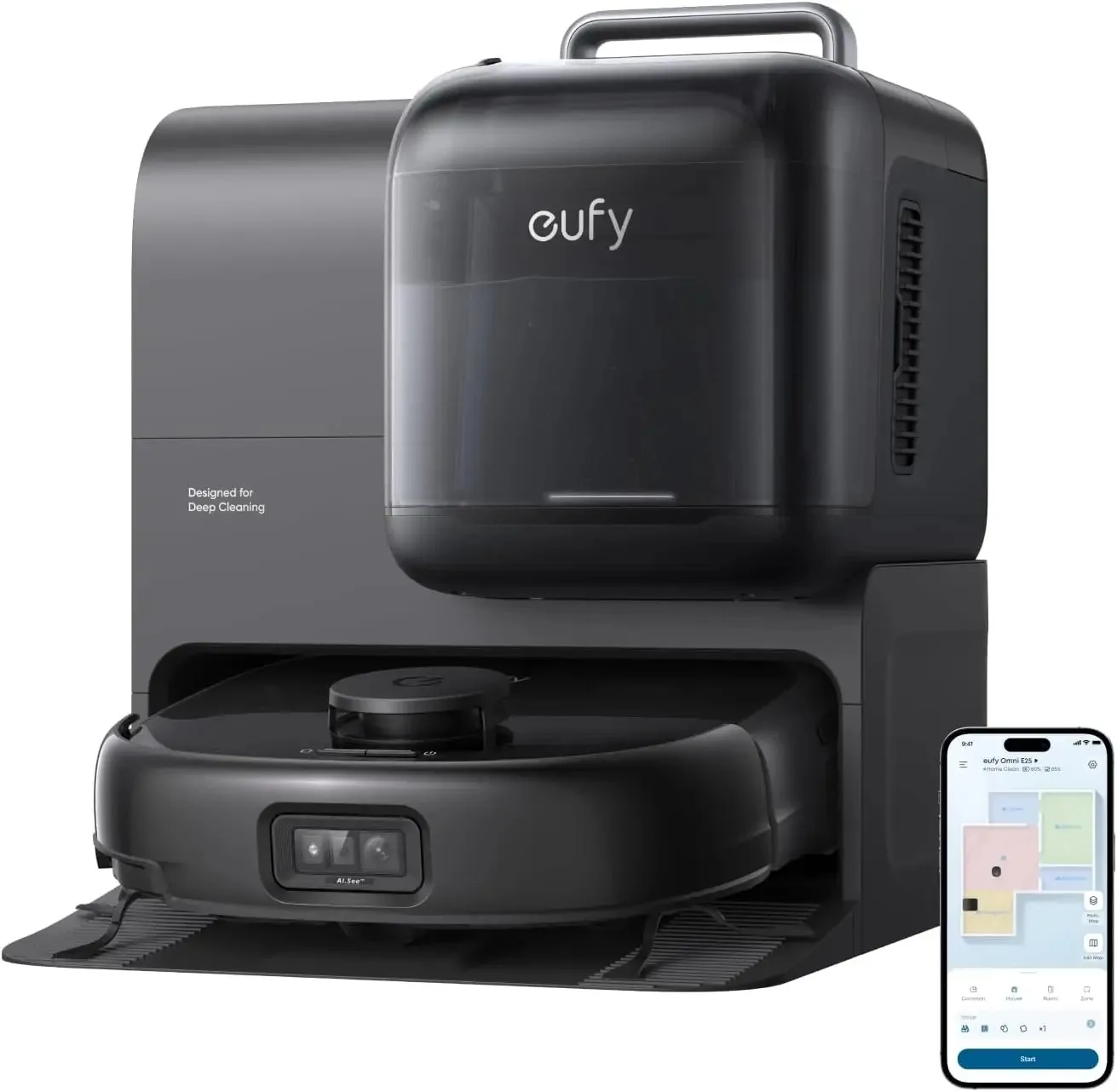 

СОВЕРШЕННО НОВЫЙ робот-пылесос и швабра eufy E28 Omni, система HydroJet, портативный глубокий очиститель для ковров, турбоотсасывание 20 000 Па