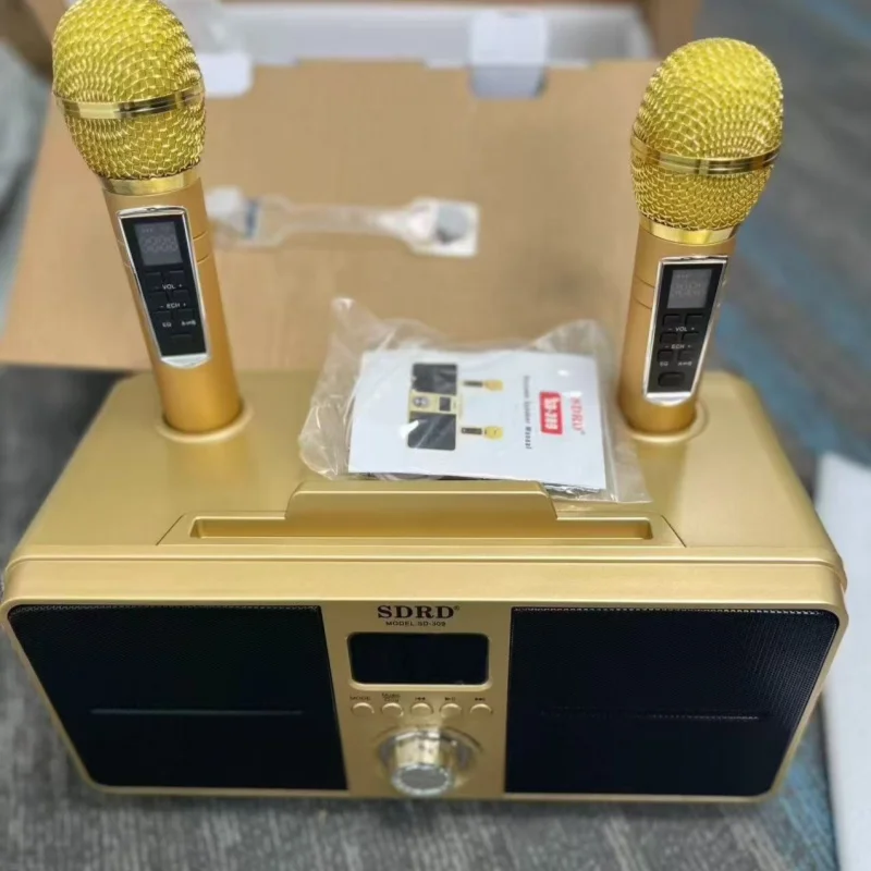 Speaker Family KTV High Quality Sound Kit Integrated Wireless Microphone Live Audio Card Bluetooth Karaoke Speaker Karaoke Sound