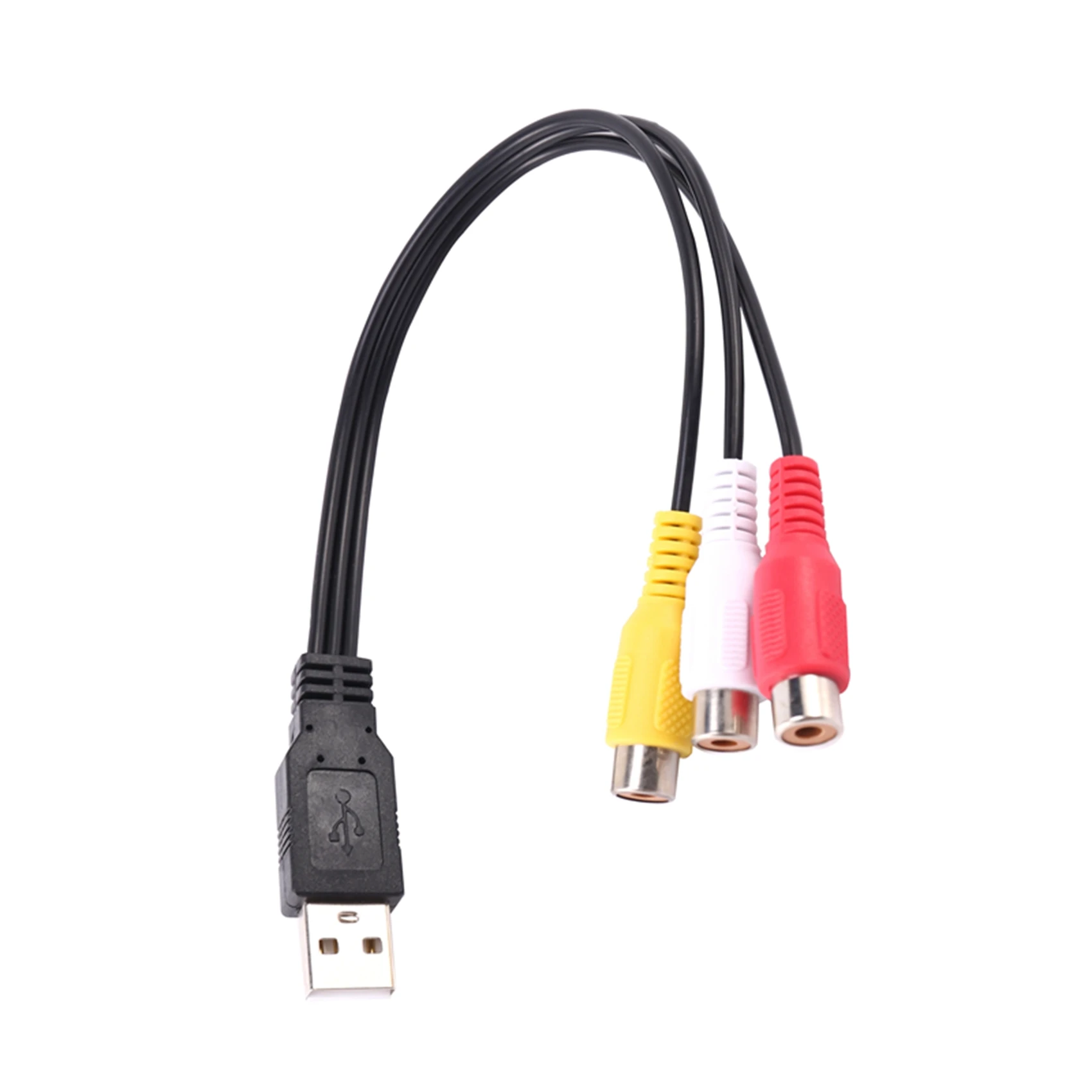 1Pc Usb Mannelijke Plug Naar 3 Rca Vrouwelijke Adapter Audio Converter Video Av A/V Kabel Usb Naar Rca Kabel Voor Hdtv Televisie Draad Snoer