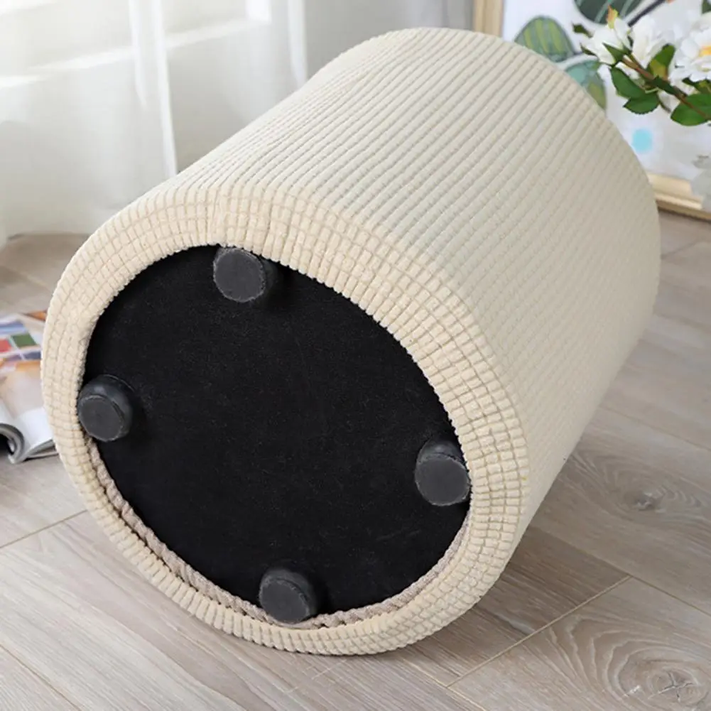 Modern Elastic Binding Design Stool Seat Cover Stretch Square/Round Footstool Protector Cover