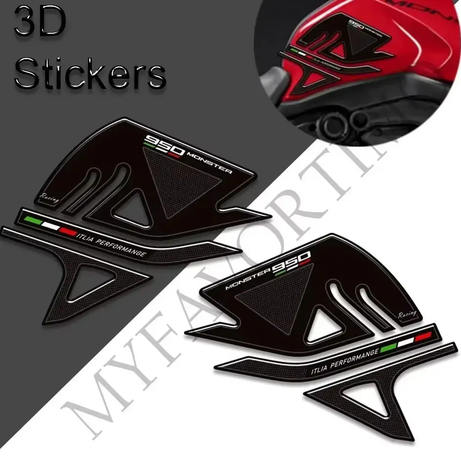 

Monster 950 FOR Ducati Tank Pad Grips Motorcycle Stickers Adhesive Decals stickers adhesive Gas Fuel Oil Kit Knee Protection
