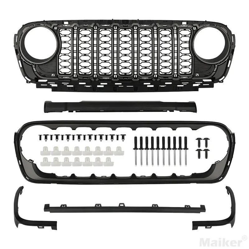 

JL 2024 новая решетка для Jeep Wrangler, гладиаторский пикап, детали для внедорожника с/без камеры